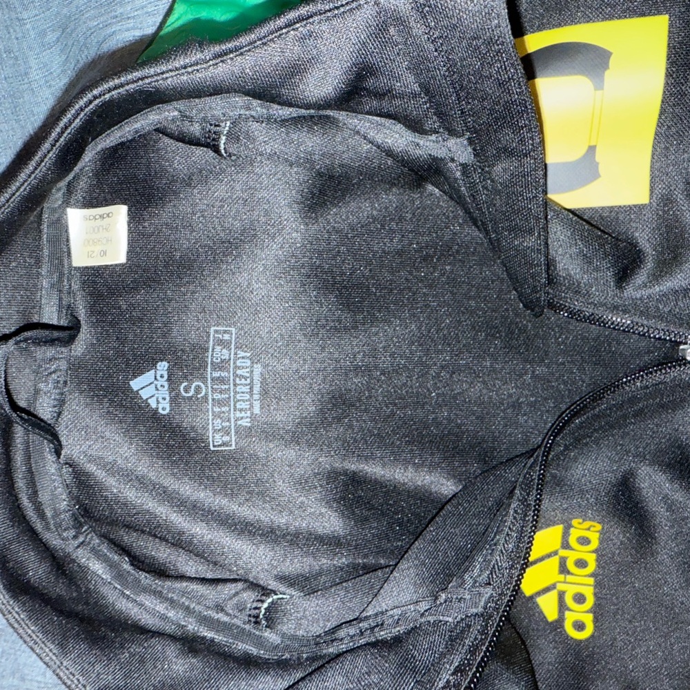 Adidas Black Jacket with Yellow and Green Accents - Picture 2 of 3